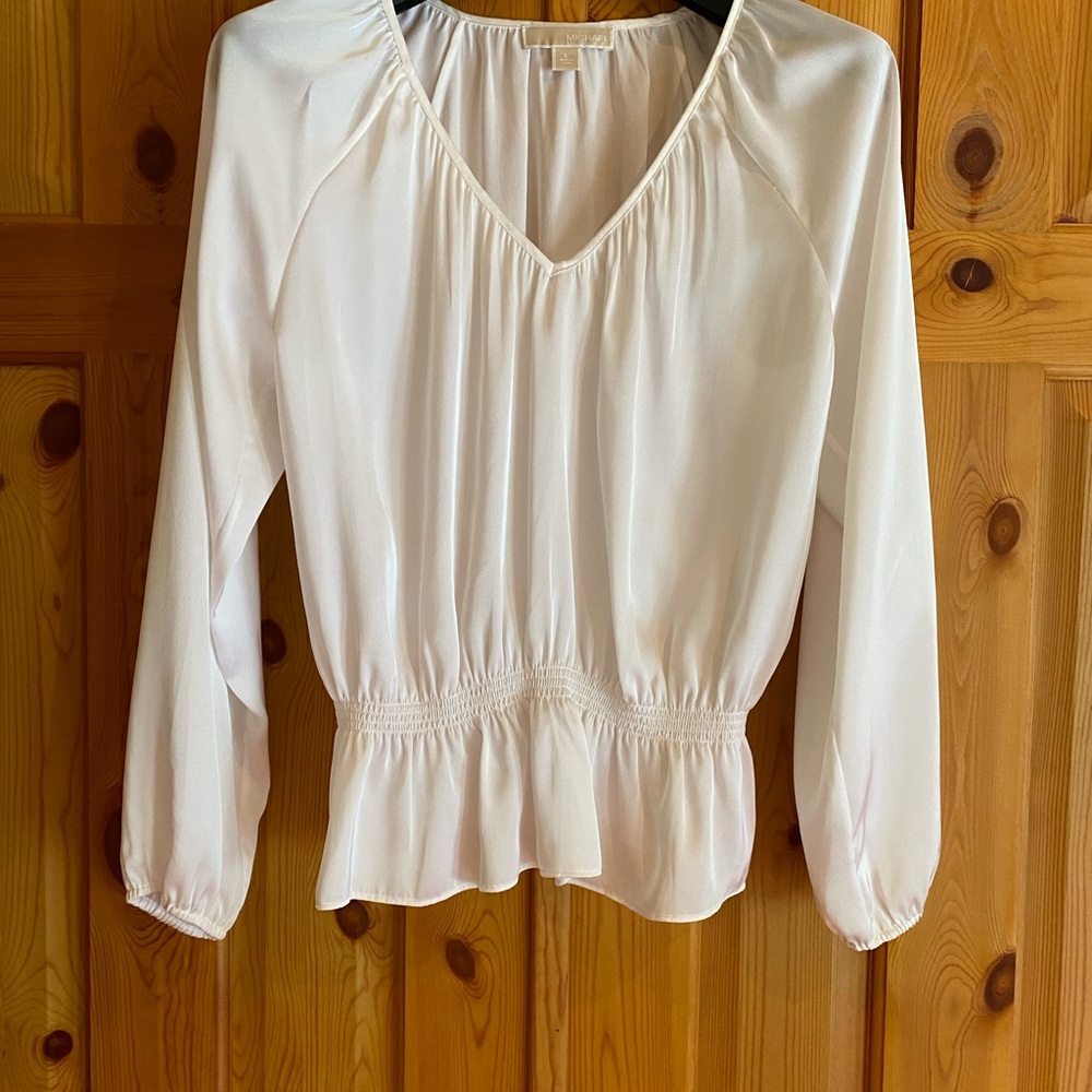 Michael Kors White Peplum Blouse